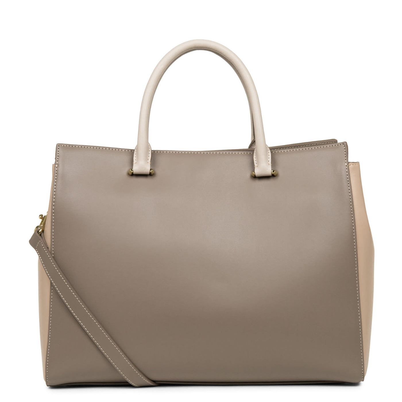 sac cabas main - smooth or #couleur_taupe-nude-fonce-galet-rose