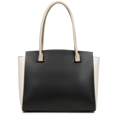 sac cabas épaule - smooth or #couleur_noir-ecru-galet-ros