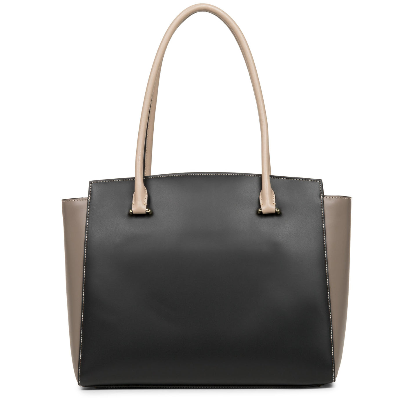 sac cabas épaule - smooth or #couleur_noir-taupe-nude-fonce