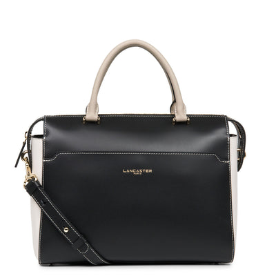 sac à main - smooth or #couleur_noir-ecru-galet-ros