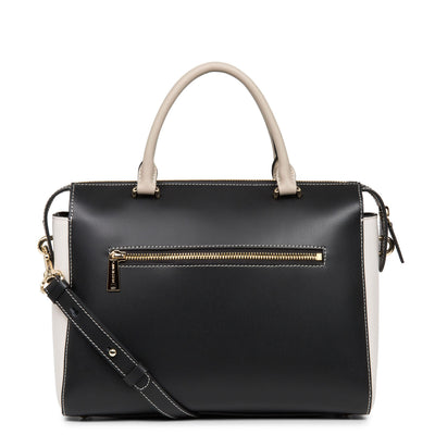 sac à main - smooth or #couleur_noir-ecru-galet-ros