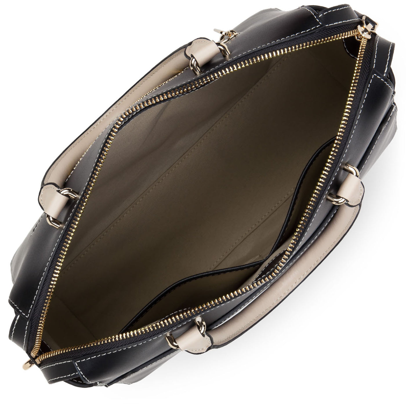 sac à main - smooth or #couleur_noir-ecru-galet-ros