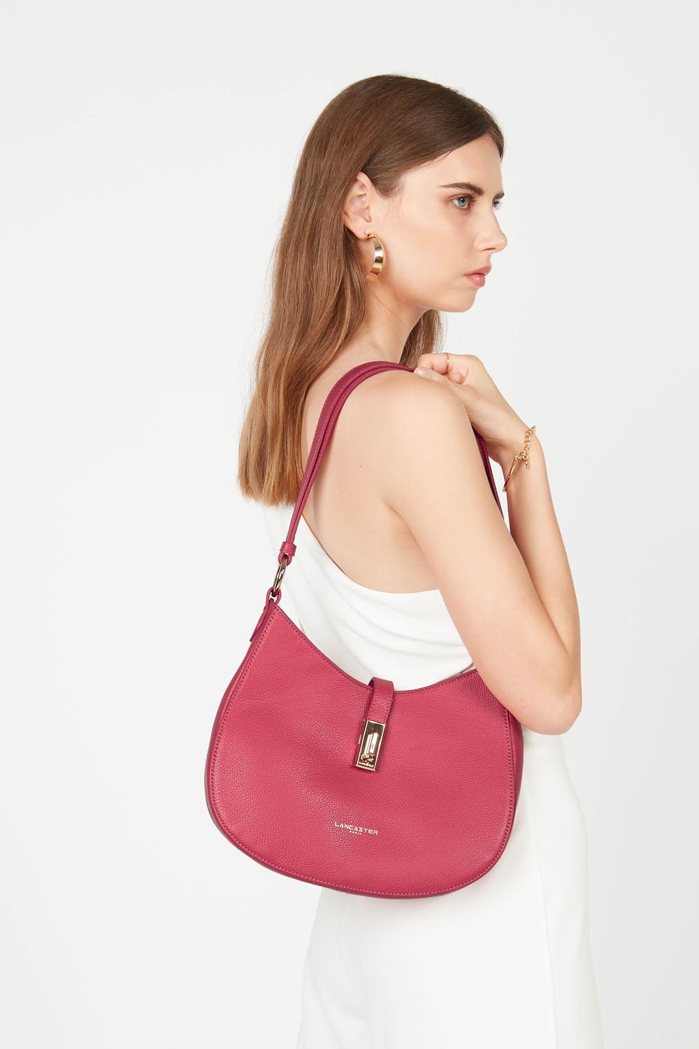 sac besace - foulonné milano #couleur_fuxia