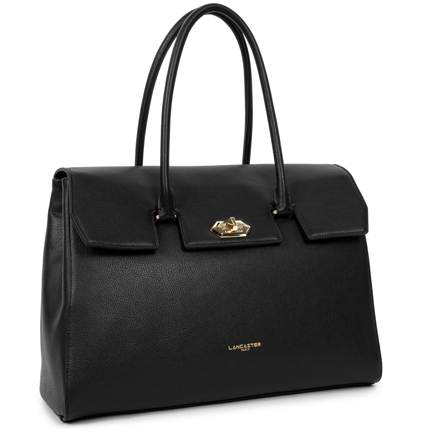 très grand sac cabas épaule - foulonné milano #couleur_noir