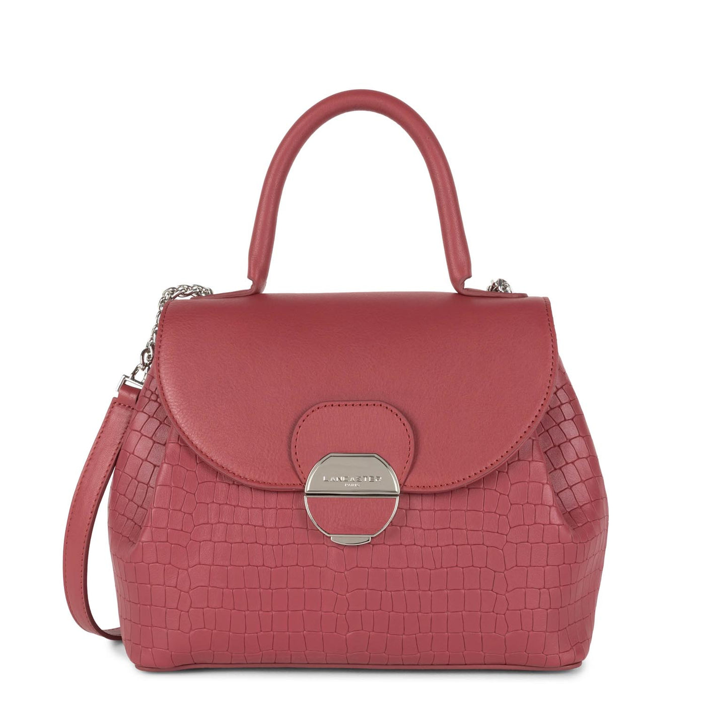 sac à main - pia #couleur_framboise-croco