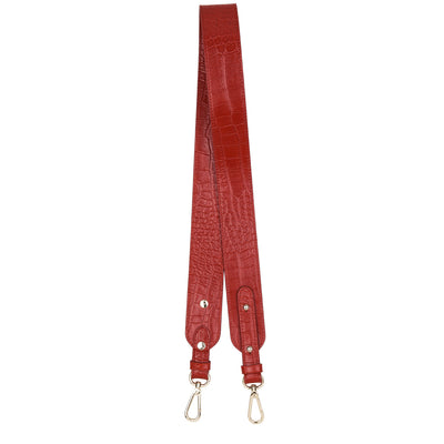 bandoulière - accessoires bandoulières cuir #couleur_rouge-croco
